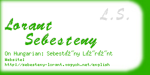 lorant sebesteny business card